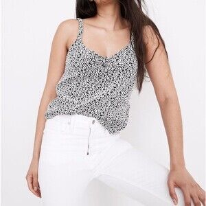 Madewell Top Daisy Jacquard Tie-Front Cami Tank Top size Large